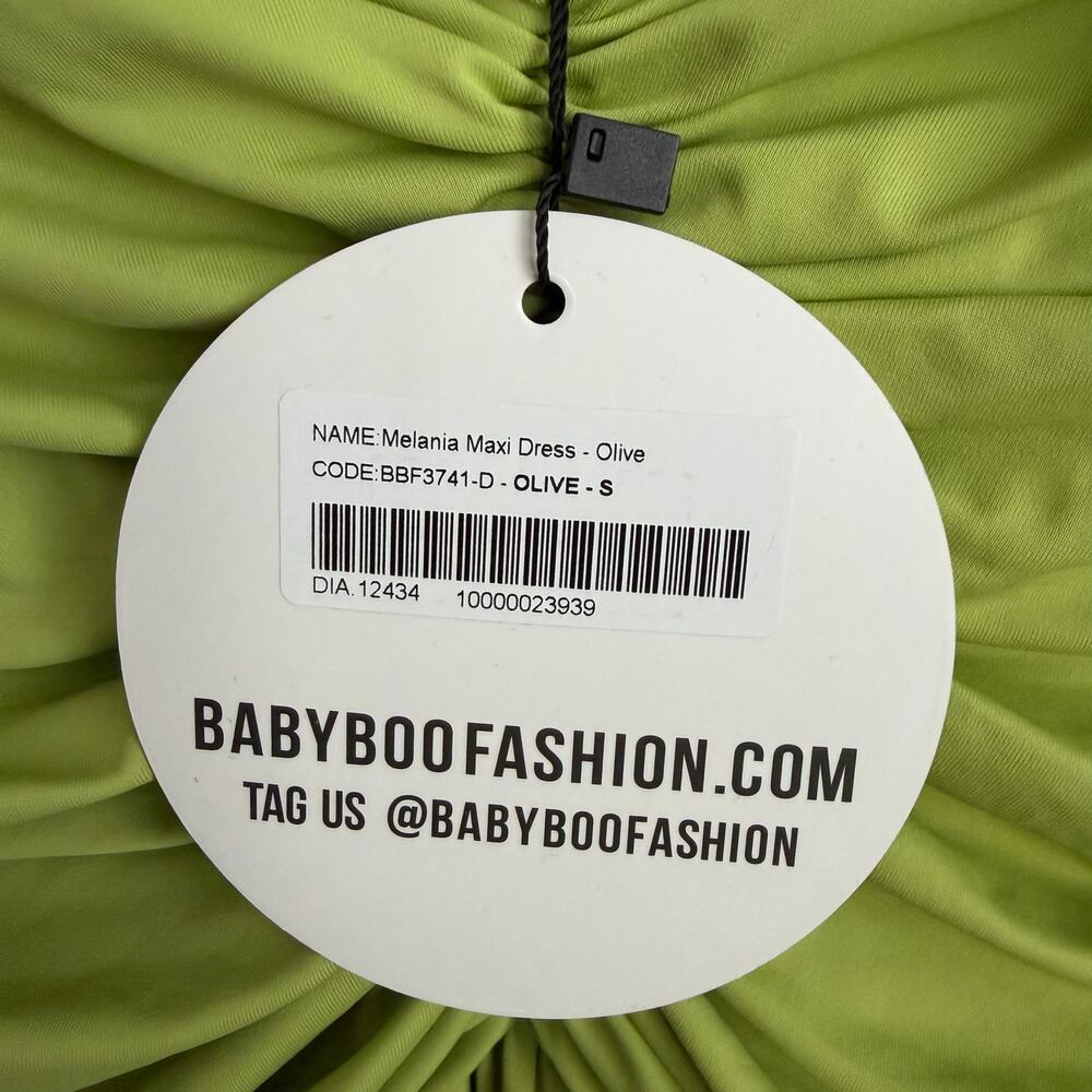 NEW Babyboo Melania Maxi Dress in Olive Green Size Small - Picture 6 of 10